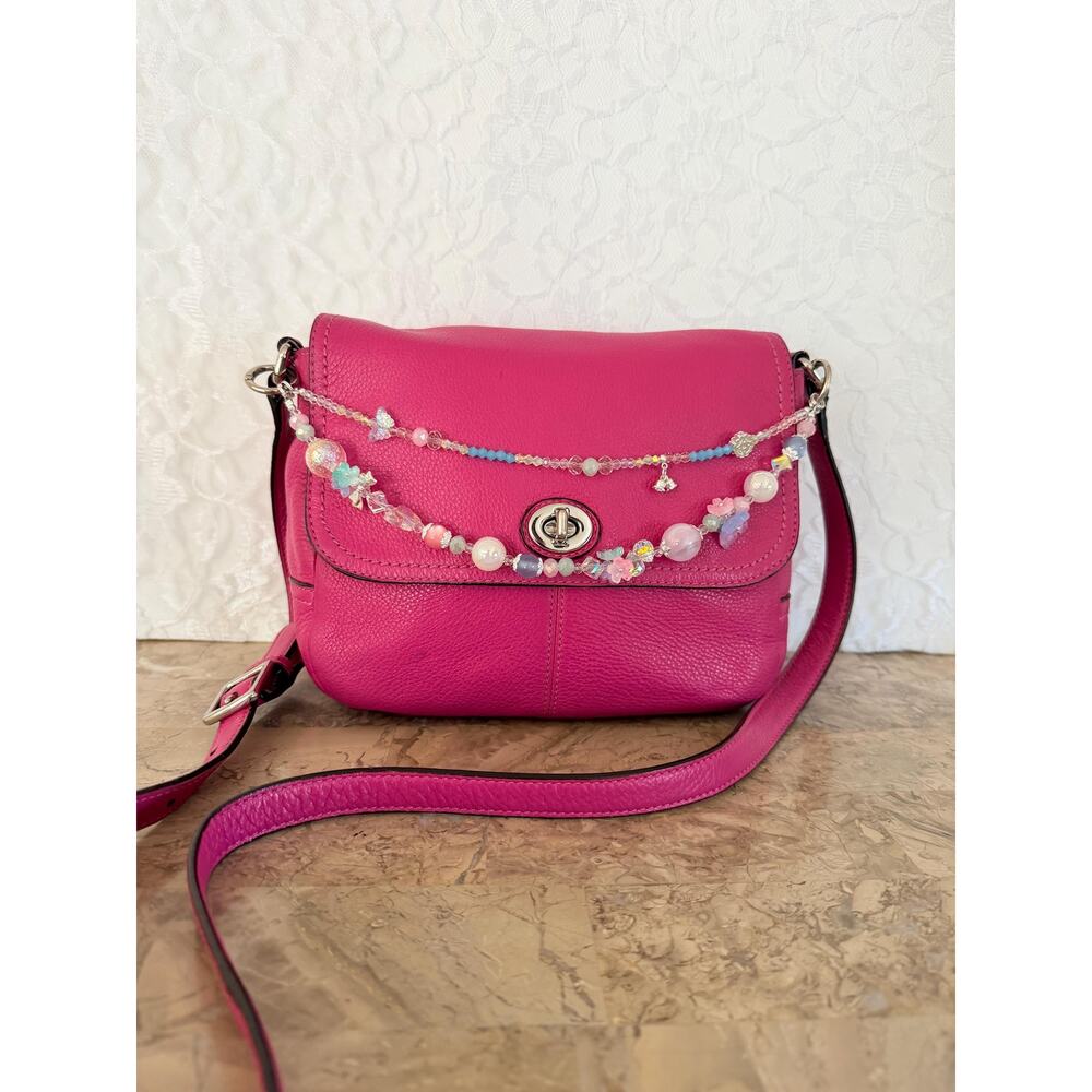 COACH Legacy Park Taylor Shoulder Crossbody Bag Fuchsia Pink Leather F23663